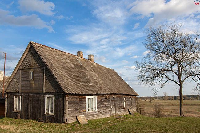 Kleszcze, drewniana architektura wsi. EU, Pl, Podlaskie.